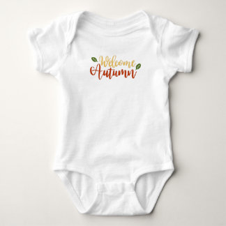 Welcome Autumn Fall leaves Baby Bodysuit