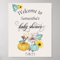 Welcome Autumn Pumpkin Thanksgiving  Baby Shower