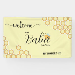Welcome Babee on the way Date Baby Shower Banner