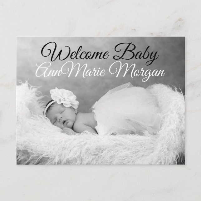 Welcome Baby Announcement Postcard (Front)