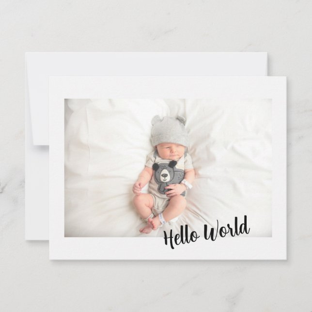 Welcome Baby Announcement Rustic Woodland (Front)