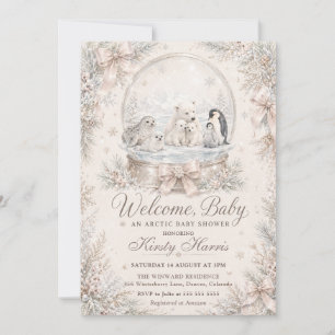 Welcome Baby Arctic Winter Baby Shower Invitation