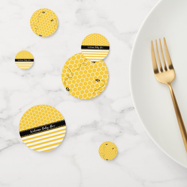 Welcome Baby Bee Table Confetti Honeycomb Design (Group)