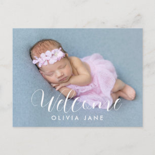 Welcome   Baby Birth Announcement Postcard