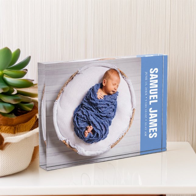 Welcome Baby Blue Photo Block (Creator Uploaded)