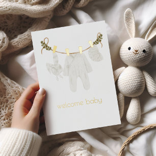 Welcome Baby Boho Foil Congratulations Card