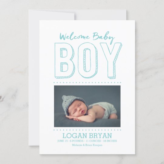 welcoming baby boy announcement