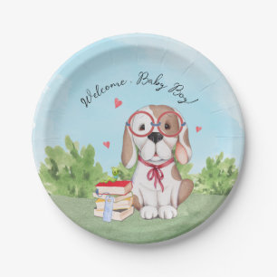 Welcome Baby Boy Book Theme Baby Shower Paper Plate