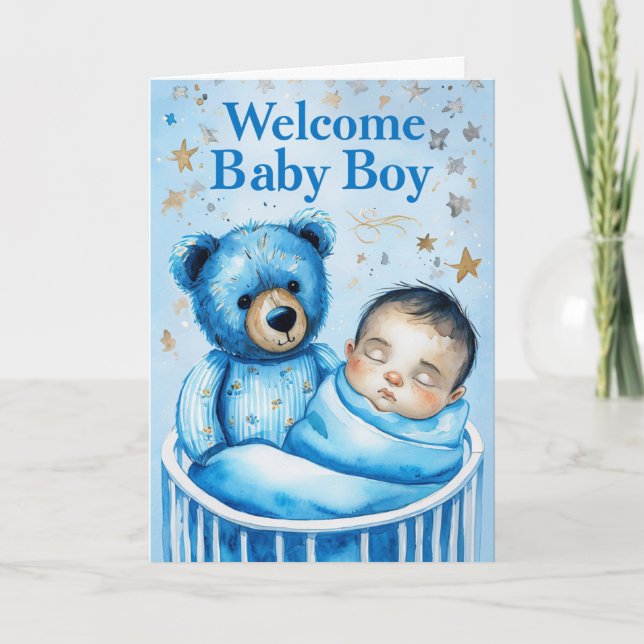Welcome Baby Boy Card (Front)
