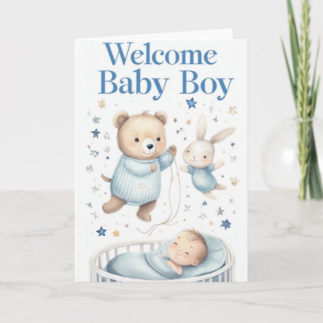 Welcome Baby Boy Card (Front)