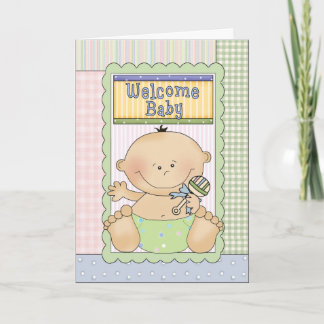 Welcome Baby Boy Congratulations Greeting Card