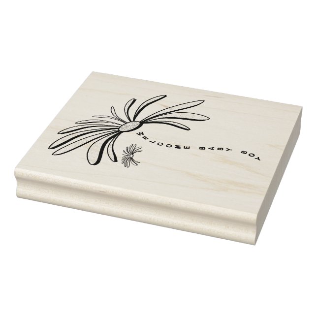 Welcome Baby Boy Rubber Stamp (Stamp)