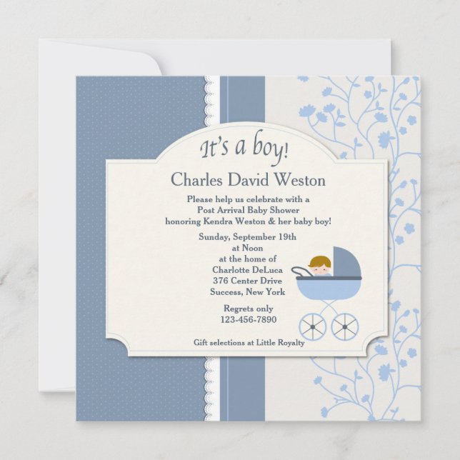 Welcome Baby Boy Shower Invitation (Front)