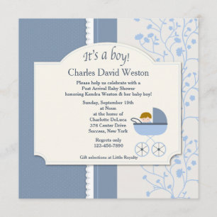 Welcome Baby Boy Shower Invitation