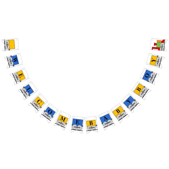 Welcome Baby Boy Toy Train Bunting (All)