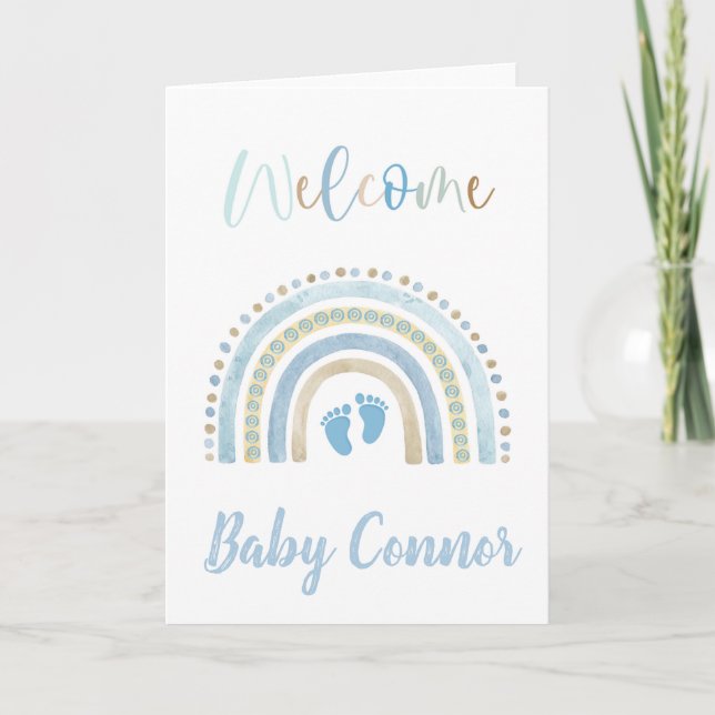 Welcome Baby Card | Customisable Name  (Front)