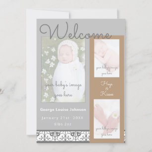 Welcome Baby, Chic Contemporary Geometric Invitation