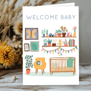 WELCOME BABY Cute Nursery Gender Neutral Congrats Card