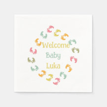 Welcome Baby Feet Personalise Favour Tags