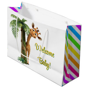 Welcome Baby Giraffe  Large Gift Bag