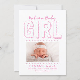 Welcome Baby Girl   Birth Announcement