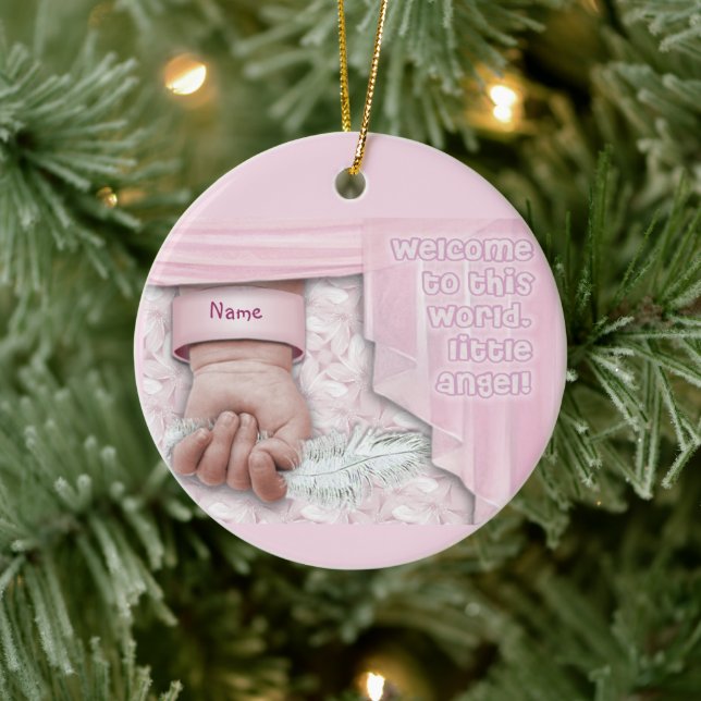 Welcome Baby Girl (customisable) Ceramic Tree Decoration (Tree)