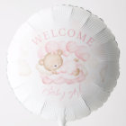 Welcome Baby Girl Name Personalised Pink Bear