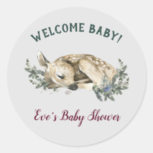 Welcome Baby It's Cold Outside Winter Baby Shower Classic Round Sticker
