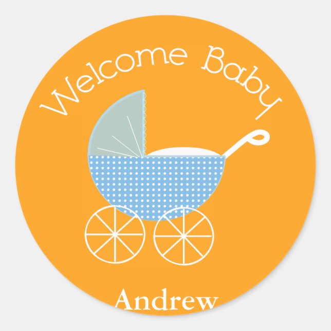 Welcome Baby Orange Sticker (Front)