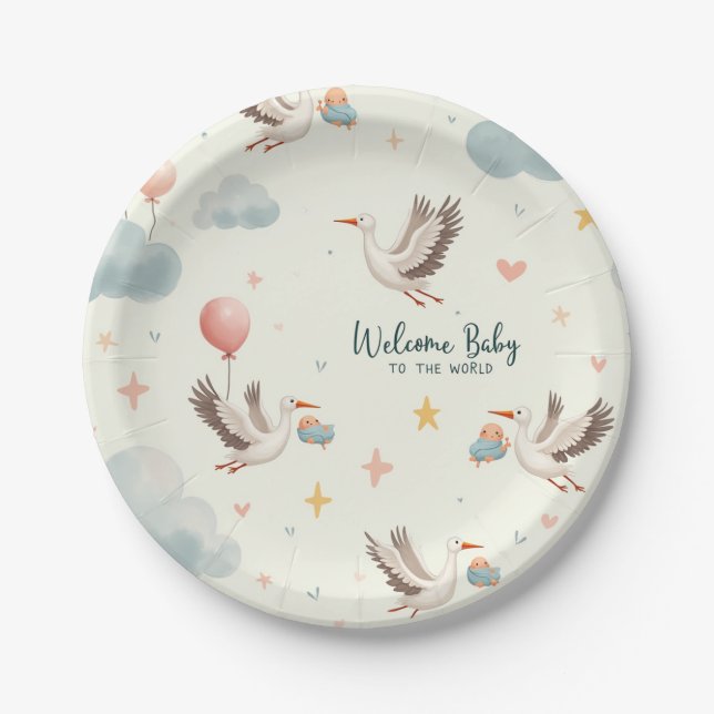 Welcome Baby Paper Plate (Front)