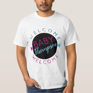 Welcome Baby  Pink & Blue Team Wheels T-Shirt