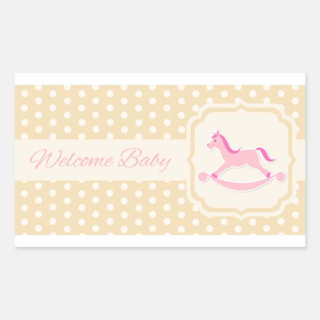 Welcome Baby Pink Girl Sticker (Front)