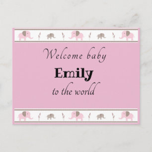 Welcome baby postcard