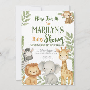 Welcome Baby Shower Baby Animals Invitation