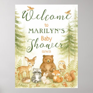 Welcome Baby Shower Baby Animals Poster