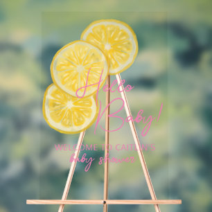 Welcome baby shower lemons Acrylic Sign