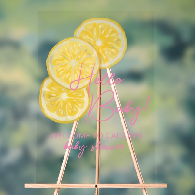 Welcome baby shower lemons Acrylic Sign (Neutral)
