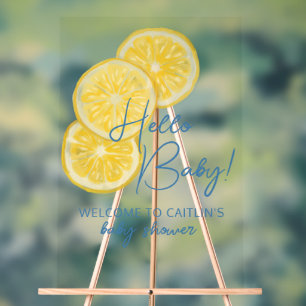 Welcome baby shower lemons Acrylic Sign