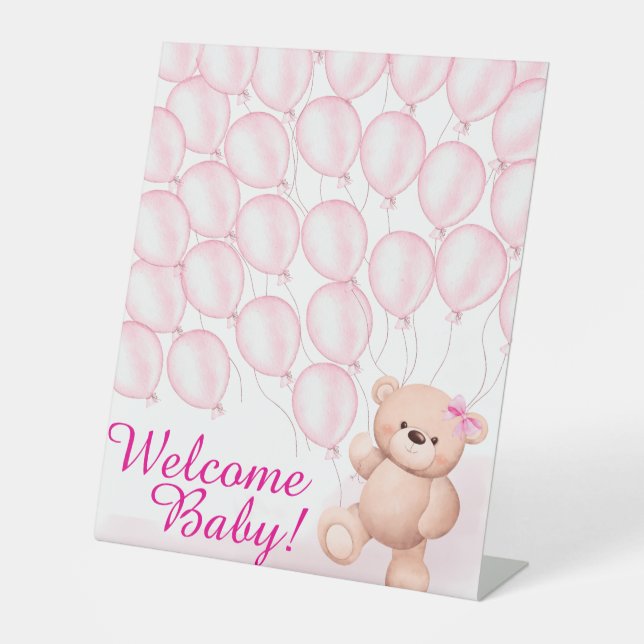 Welcome Baby! Shower Signage Pedestal Sign (Front)