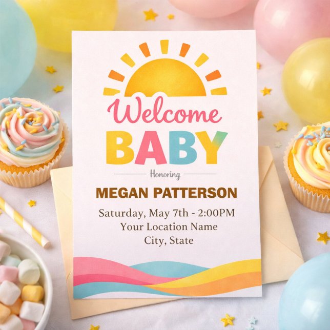Welcome Baby Sunshine Shower Invitation (Creator Uploaded)