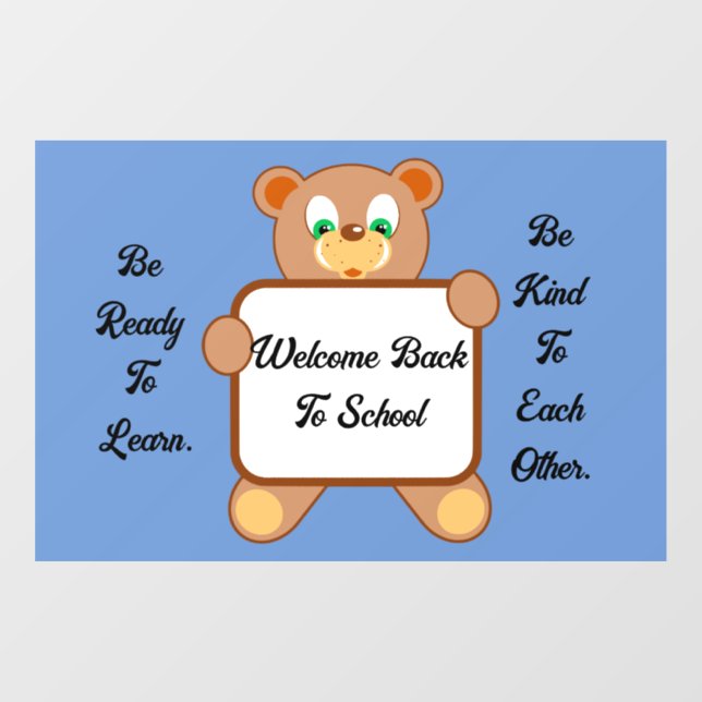 Welcome Back Bear Window Cling (Sheet)