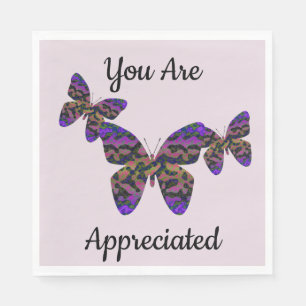 Welcome Back Bright Butterflies Business Employee Napkin