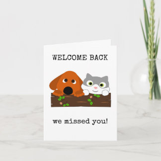 Welcome Back Card, We Missed You, Cute, Funny Card