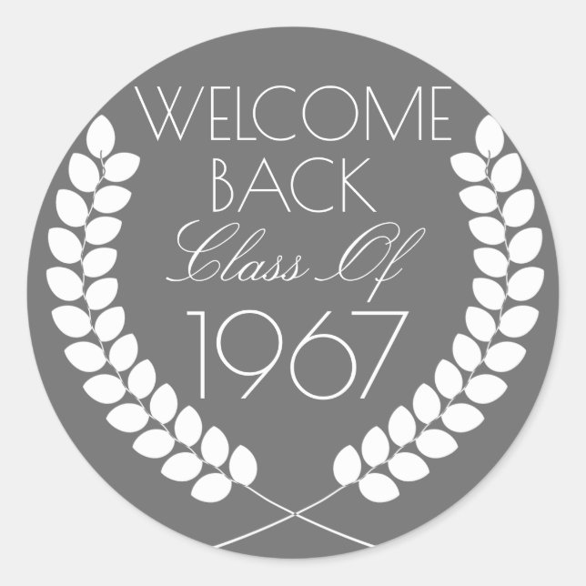 Welcome Back Class Of Classic Round Sticker (Front)