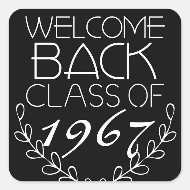 Welcome Back Class Of Square Sticker (Front)