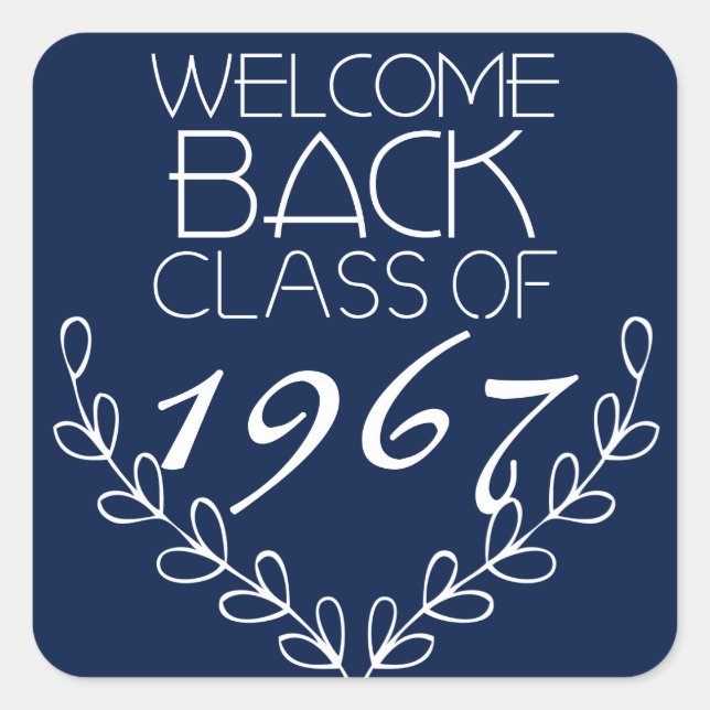 Welcome Back Class Of Square Sticker (Front)