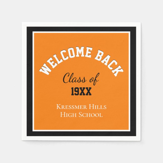 Welcome Back! Custom Class reunion Napkins (Front)