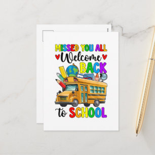Welcome Back First Day Of School Bus Driver Holiday Postcard