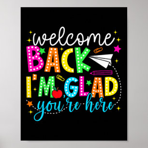 Welcome Back Im Glad Youre Here Back To School Tea Poster