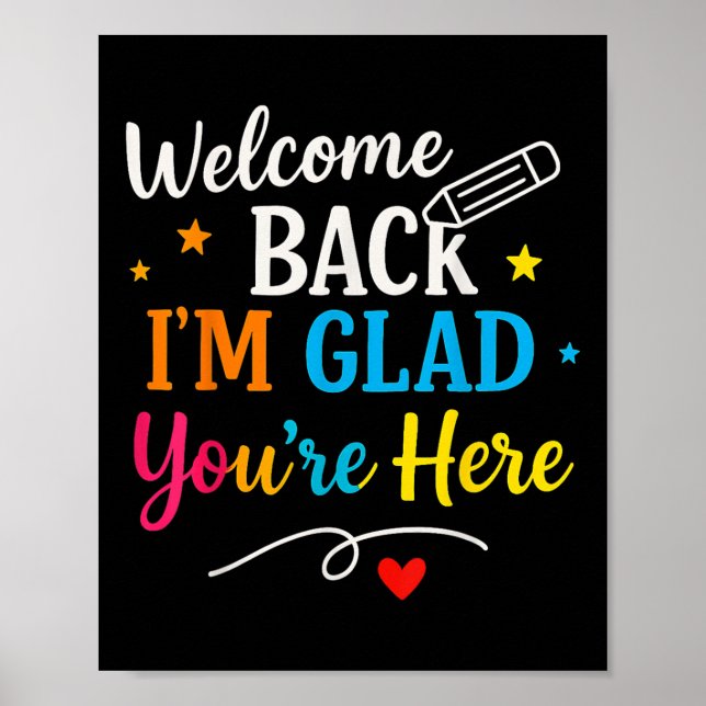 Welcome Back Im Glad Youre Here Back To School Tea Poster (Front)